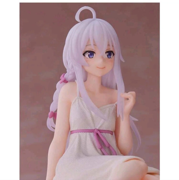 Cute anime kawaii figure girl purple hair white pink sitting manga Japan korean - Picture 8 of 10